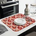thumbnail image 3 of Red Christmas Patchwork Pattern Dish Drying Mat for Kitchen 1 Pack, Ultra Absorbent Microfiber Dishes Drainer Mats,16x18in(41x46cm), 3 of 6