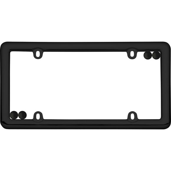 Cruiser Accessories Nouveau, Blk w/caps License Plate Frame, Fits 15x30cm License Plate