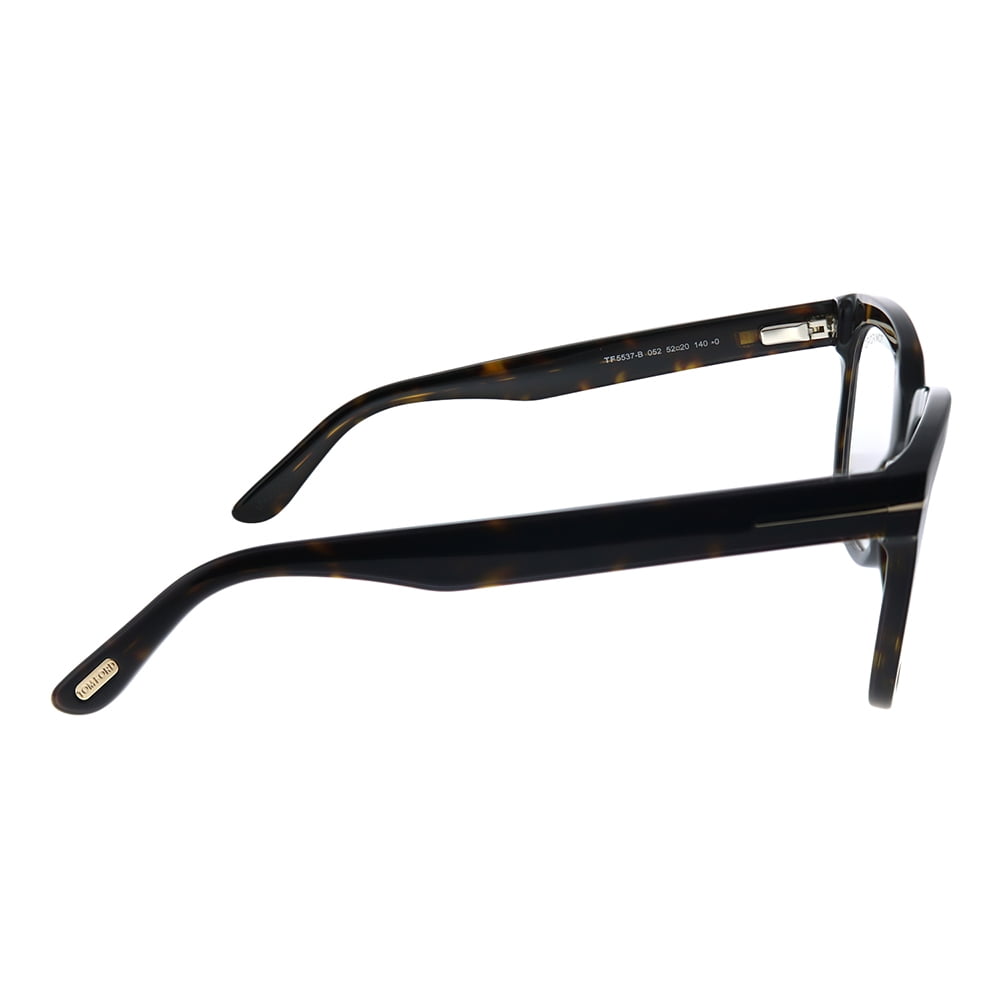Tom Ford FT 5537-B Plastic Womens Square Eyeglasses Dark Havana 52mm Adult  