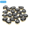 thumbnail image 3 of Unique Bargains 20Pack Teardrop Sew on Rhinestone - 18x13mm Glass Teardrop Crystal Rhinestones in Gold Prong Setting (Gray), 3 of 7