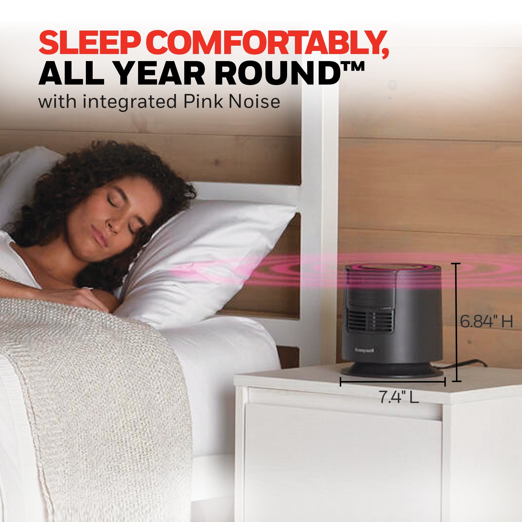 Honeywell Dreamweaver Sleep Personal Fan with Pink Noise, Black, HTF300