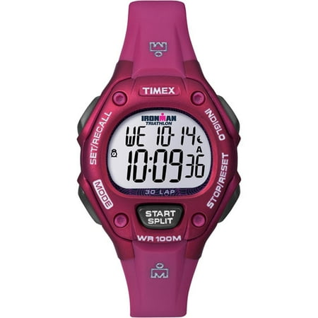Timex Women's Ironman 30-Lap Watch, Pink Resin Strap