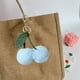 thumbnail image 5 of Llavero colgante de cerezas de piel de conejo sintético | Decoración de Fruta de Simulación de Peluche Suave | Accesorio de bolso, adorno del retrovisor del coche, gancho metálico desmontable |, 5 of 6