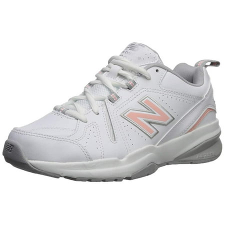new balance women's 608v5 casual comfort cross trainer, white/pink, 9 w us