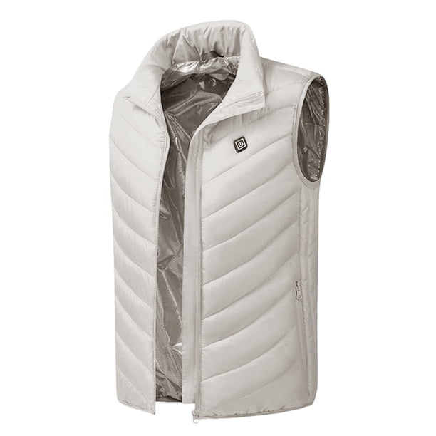UKAP Chaleco calefactable para hombre, chaqueta térmica eléctrica, abrigo de plumón, ropa de abrigo de invierno