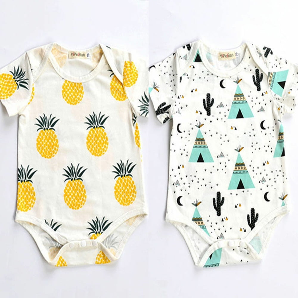 Newborn Kids Baby Boy Girl Infant Fruit Romper Jumpsuit Bodysuit Clothes Outfit