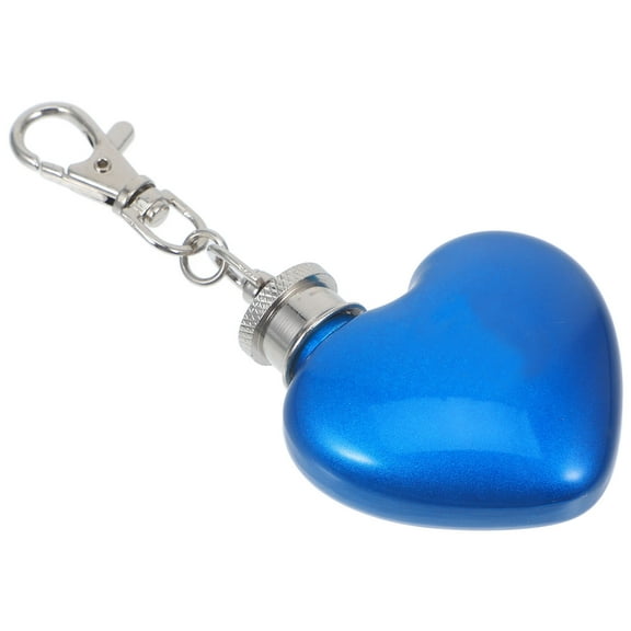 HEMOTON HeartShaped Stainless Steel Flask for Liquor with Mirror Finish Blue Compact Size 1oz