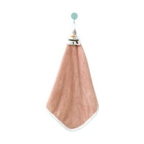 CuiLiyq Christmas Hand Towel, Plush Absorbent Towel with Hooks For Christmas Gifts, For Home Kitchen And Bathroom Hanging Towel (Pink)