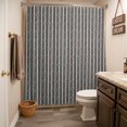 thumbnail image 3 of Black Botanical Shower Curtain - Water Repellent Fabric Shower Curtains Washable, Farmhouse Modern Striped Leaf Decorative Polyester Cloth Bathroom Curtains Modern Bath Decor 36"x72", 3 of 8