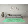 thumbnail image 3 of Ahgly Company Machine Washable Indoor Round Oriental Turquoise Blue Traditional Area Rugs, 8' Round, 3 of 4