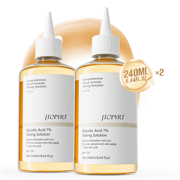 Glycolic Acid 7% Exfoliating Toner 240ml Gently Reveals Smoother, Clearer Skin 2PC