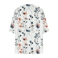 thumbnail image 5 of Joau Women's Lightweight Draped Open Front Chiffon Kimono Cardigan Floral Print Puff Sleeve Loose Summer Beach Cover Up Casual Blouse Tops, 5 of 5