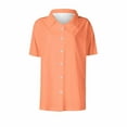 thumbnail image 4 of JGGSPWM Women's Casual Short Sleeve Cotton Dress Shirts Slim Fit Office Business Blouse Tops Orange 2XL, 4 of 4