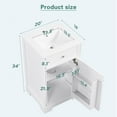 thumbnail image 2 of Soges 20" Bathroom Vanity with Ceramic Sink, Solid Wood Bathroom Makeup Cabinet with Soft Close Door, Adjustable Shelf and Drawer, Free Standing Single Basin Vanity Set for Small Bathroom, White, 2 of 9