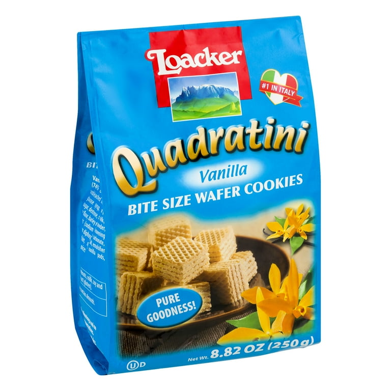 Quadratini Vanilla Wafer Cookies, Bite Size, No Preservatives, Non