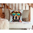 thumbnail image 5 of Chocolate Labrador Hippie Dawg Fabric Decorative Pillow 14 in x 14 in, 5 of 5