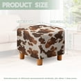 thumbnail image 3 of SCRAWLGOD Fur Cow Print Brown Beige Footstool Slipcover, Thick Footrest Sofa Slipcover Anti Slip Square Covers for Ottoman with Stretch Bottom, 3 of 7