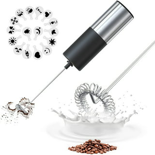 1 Milk Frother Rechargeable, Mathtoxyz Stainless Steel Milk