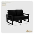 thumbnail image 3 of WestinTrends Montara Outdoor HDPE All-Weather Modern Patio Loveseat with Waterproof Cushions, Black/Black, 3 of 15