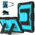 thumbnail image 3 of ELEHOLD 3-Layer Rugged Case For Samsung Galaxy Tab A9+ Heavy Duty Shockproof Cover, Drop Protection Kickstand  Shock-Absorbent Protective Case Cover with Shoulder Strap, Black+Blue, 3 of 9
