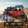 thumbnail image 5 of Hikiddo 24V Kids Electric Ride on Car, 2 Seater Ride on Truck Toys for Big Kids w/ Remote, 400W Power - Red, 5 of 9