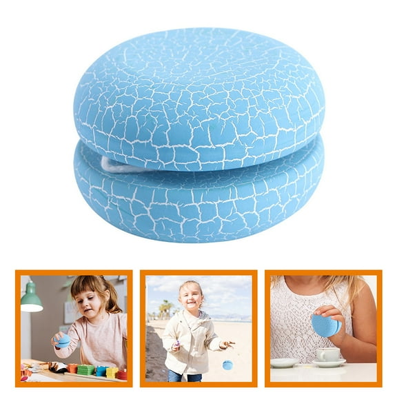 RENACLIPY Adorable Wooden Yo-Yo Balls Blue for Unisex Plaything Renaclipy 2Pcs