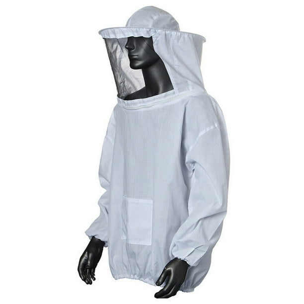 Traje de apicultor | Chaqueta protectora antiabejas con casco desmontable | Equipo de apicultura de malla de algodón transpirable para adultos