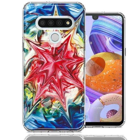 MUNDAZE For LG Stylo 6 Tie Dye Abstract Design Double Layer Phone Case Cover