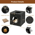 thumbnail image 4 of Mewoofun Cat Beds Hand-Woven Wicker Cat House for Indoor Cozy Cat Cave Hidewawy with Cushion,15.75x15.75x15.75 inches, 4 of 7