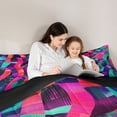 thumbnail image 5 of Castle Fairy Abstract Spiral Stripes Twin Comforter Sets,Gradient Lines Bedding Set, 5 of 8