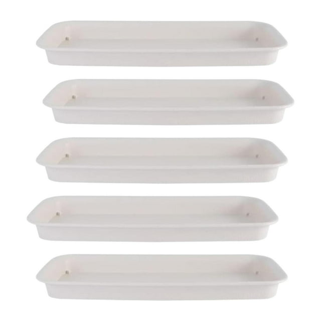 Almencla 5 Pcs Soucoupes de Jardinière Plateaux de Pot de Fleurs pour Chambre Intérieur Extérieur Bureau Blanc