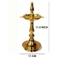 thumbnail image 3 of Sharvgun 2 Pc Brass Diwali Puja Diya 11.5" Kutthu Vilakku Pooja Dia Oil Lamp Engraved, 3 of 3
