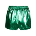 thumbnail image 4 of ERkkoi Women's Shorts Metallic Shiny With Elastic Waist Rave Dance Booty Shorts For Women Sexy Green L, 4 of 4