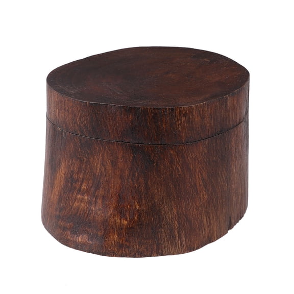 Mobutofu Vintage Style Dark Brown Wooden Earring Box Elegant Jewelry Storage for Home
