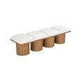 thumbnail image 5 of Meridian Furniture Pavilion Cream Boucle Fabric Bench, 5 of 7