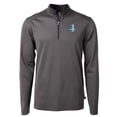 thumbnail image 2 of Men's Cutter & Buck Black Detroit Lions Big & Tall Virtue Eco Pique Micro Stripe Tri-Blend Quarter-Zip Jacket, 2 of 3