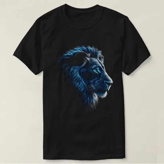 ANUNSHIRT Lion Artwork - Blue Eyes Zoo Animal Lion T-Shirt Unisex S-5XL Hot Trending Shirt, Vintage Birthday Gift