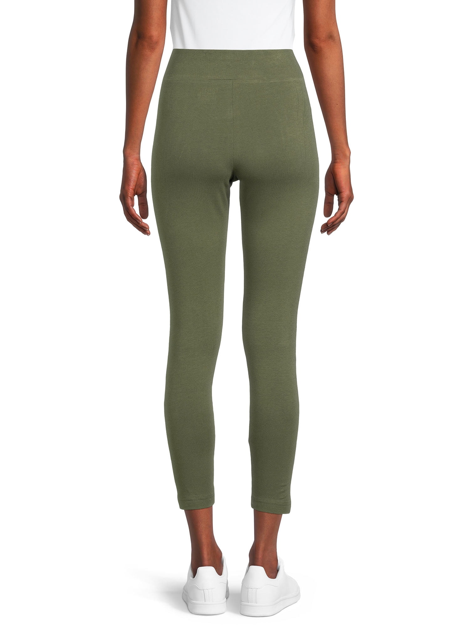 Time And Tru Women's High Rise Ankle Knit Leggings, 27" Inseam, Available in 2-Pack