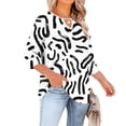 thumbnail image 4 of Xuyuer Plus Size Women Blouses Casual Round Neck 3/4 Sleeve Tops Summer Hollow Out Loose Fitted Blouse for Women 2026, 4 of 6