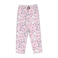 thumbnail image 4 of Goofa Cute Rabbit Flower Printed Soft Pajama Pants for Women, Wide Leg Comfy Casual Lounge Yoga Pants-X-Large, 4 of 9
