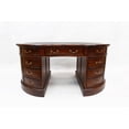 thumbnail image 6 of Crafters and Weavers Legacy Mahogany Wood Leather Top Kidney Desk - Brown Walnut, 6 of 7
