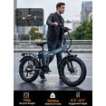 thumbnail image 4 of ESKUTE D300 Electric Bike for Adults, Folding Ebike with 750W Motor 20MPH, 48V 20.8Ah Removable Battery, 20"x4.0" Fat Tires, NFC Unlock,Blue with Phonebag & Lock, UL2849 Class 2, 4 of 7