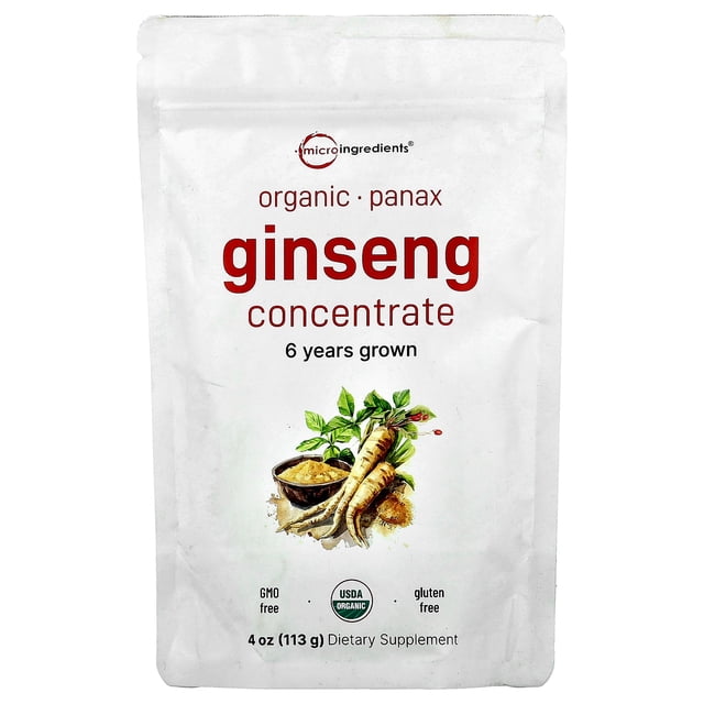 Suplemento con microingredientes, Panax Ginseng orgánico, 120 ml