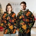 thumbnail image 3 of Autumn Maple Leaves Hoodie, Fall Season Leaf Pattern Hoodie, Cozy Thanksgiving Hoodie, Black and Orange Foliage Print Hoodie for Autumn, 3 of 6