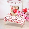 thumbnail image 4 of Lilixerw Valentine's Day Love Heart Tablecloth,Heart Rose Pattern Waterproof Table Cover,Disposable & Reusable Plastic Tablecloth for Romantic Dinner,Proposal,Anniversary,54x72 Inch, 4 of 5