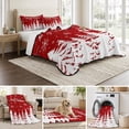 thumbnail image 6 of Quilts Queen Size Bedding Set, Red Christmas Lightweight Quilted Comforter, Xmas Trees Winter Pine Forest Snowflake Soft Reversible Bedspread Coverlet with Pillow Covers for All Season, 90" x 96", 6 of 9