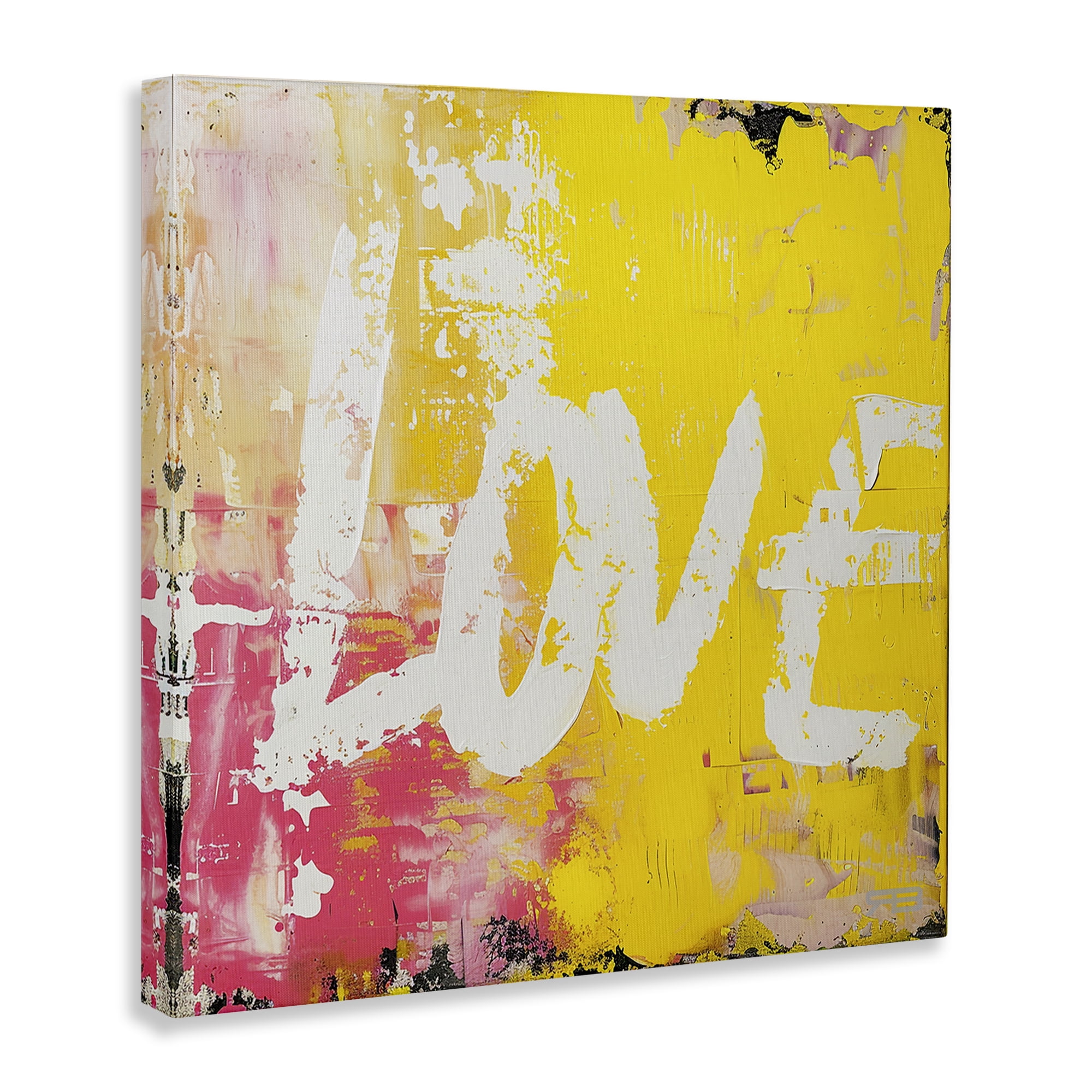 Stupell Industries Urban Love Paint Style Abstract Painting Wrapped Canvas Art Print Wall Art, 17 x 17