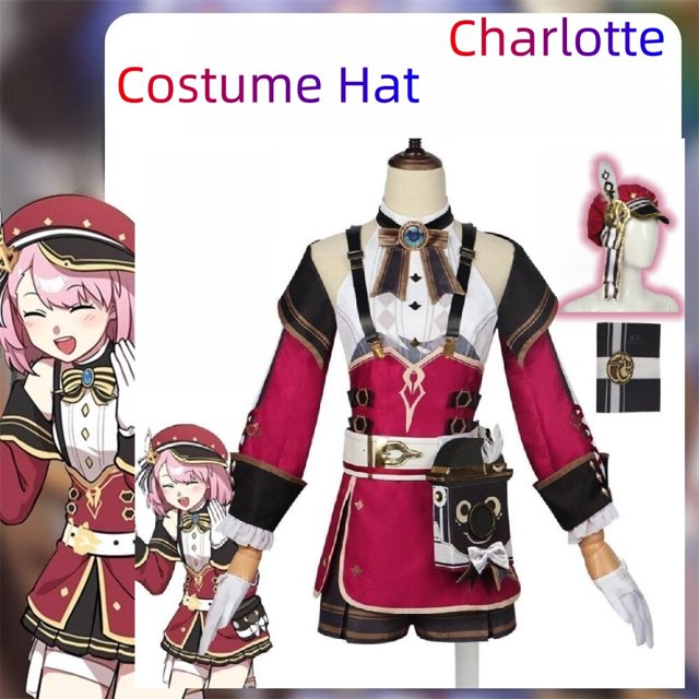 Genshin Impact-disfraz de Halloween para mujer, ropa de Cosplay, vestido, juego, Charlotte