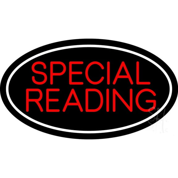 Red Special Reading White Border LED Neon Sign 13 x 24 - inches Black Square Cut Acrylic Backing, with Dimmer - Bright and Premium built indoor LED Neon Sign for Storefront.