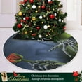 thumbnail image 6 of FMSHPON Halloween Skull Rose Flower Xmas Christmas Tree Skirt Stand Mat for Holiday Party Decoration Indoor Outdoor 48 inches, 6 of 6